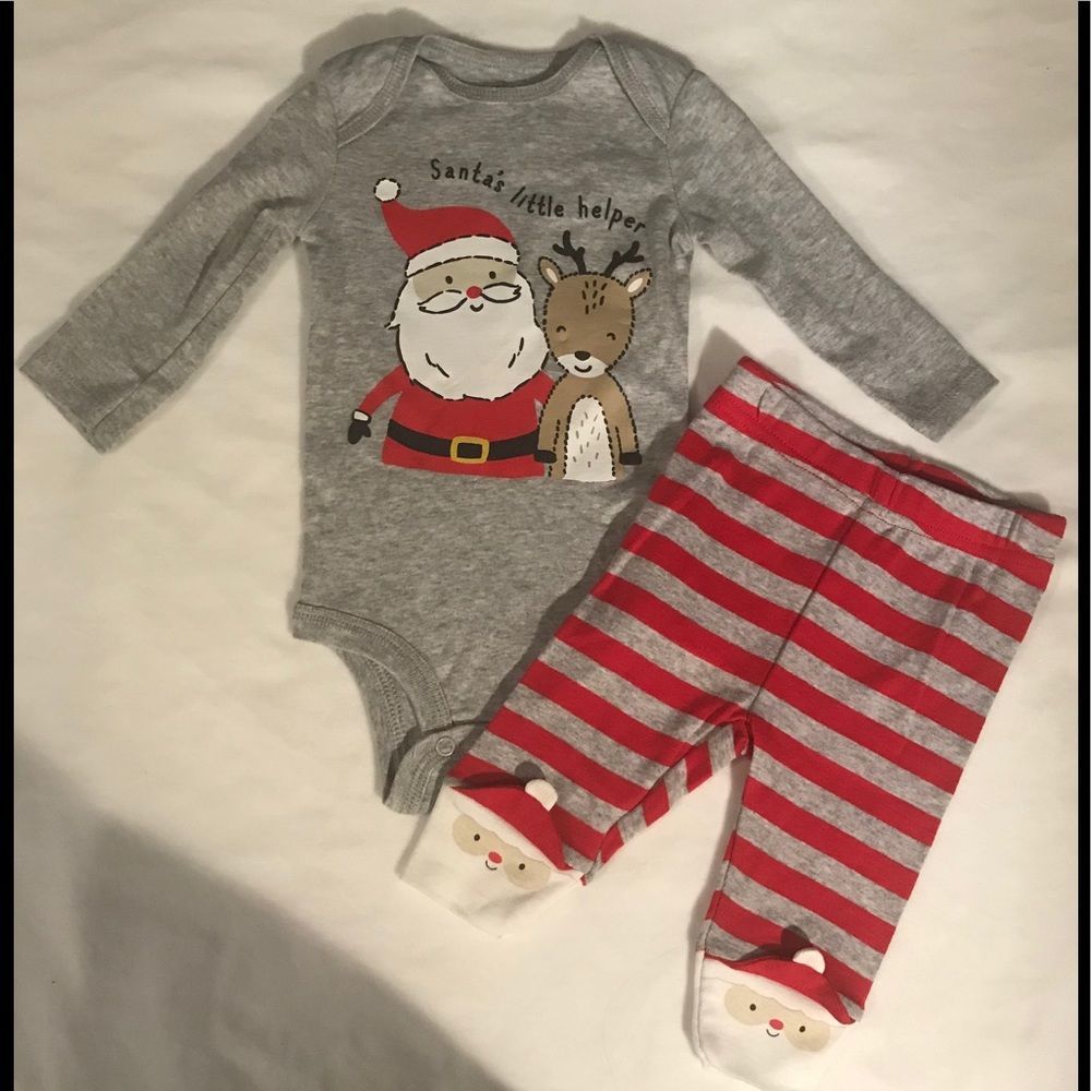 Santa’s Little Helper Onesie & Pant 3 Mo